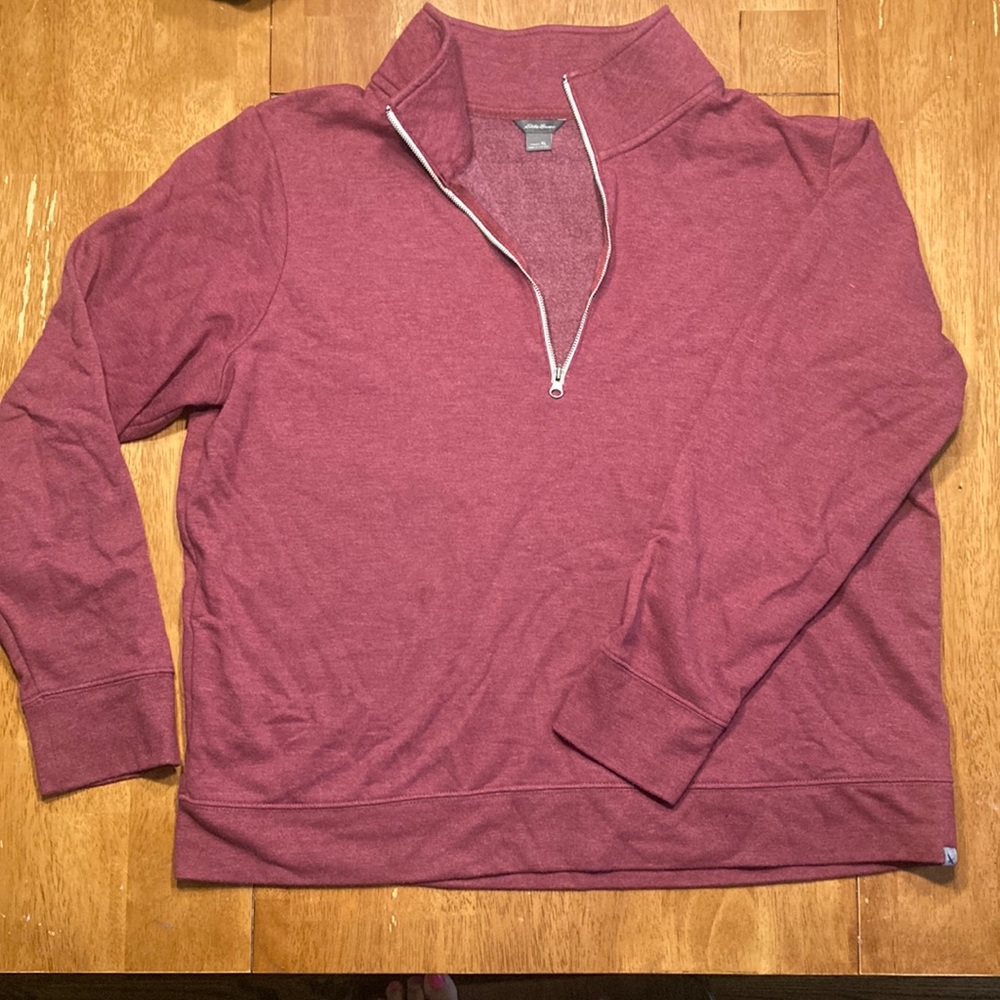Eddie Bauer 1/4 zip burgundy sweatshirt size XL